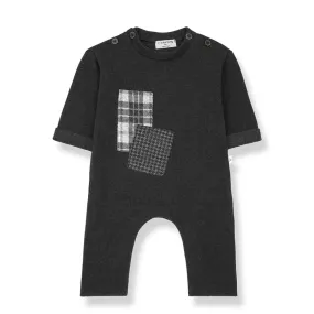 1  In The Family - Knit Patchwork Jumpsuit - Anthracite