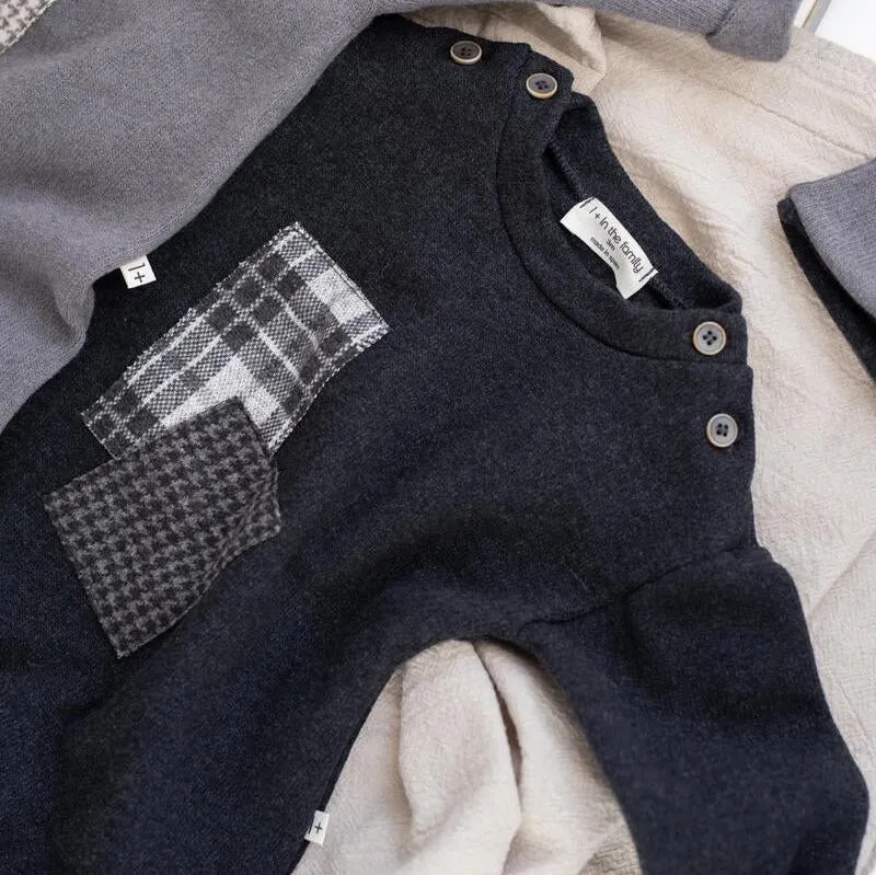 1  In The Family - Knit Patchwork Jumpsuit - Anthracite