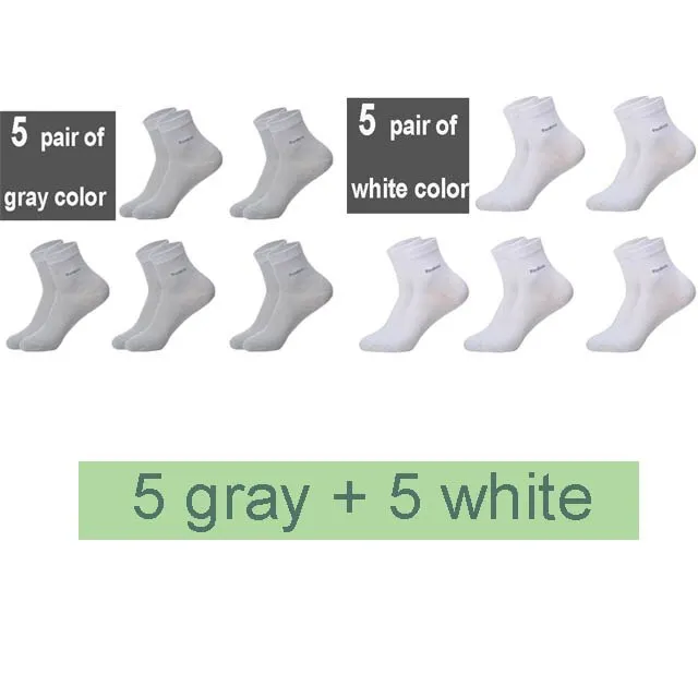 10 Pairs Breathable Anti-Bacterial Men Bamboo Fibre Socks