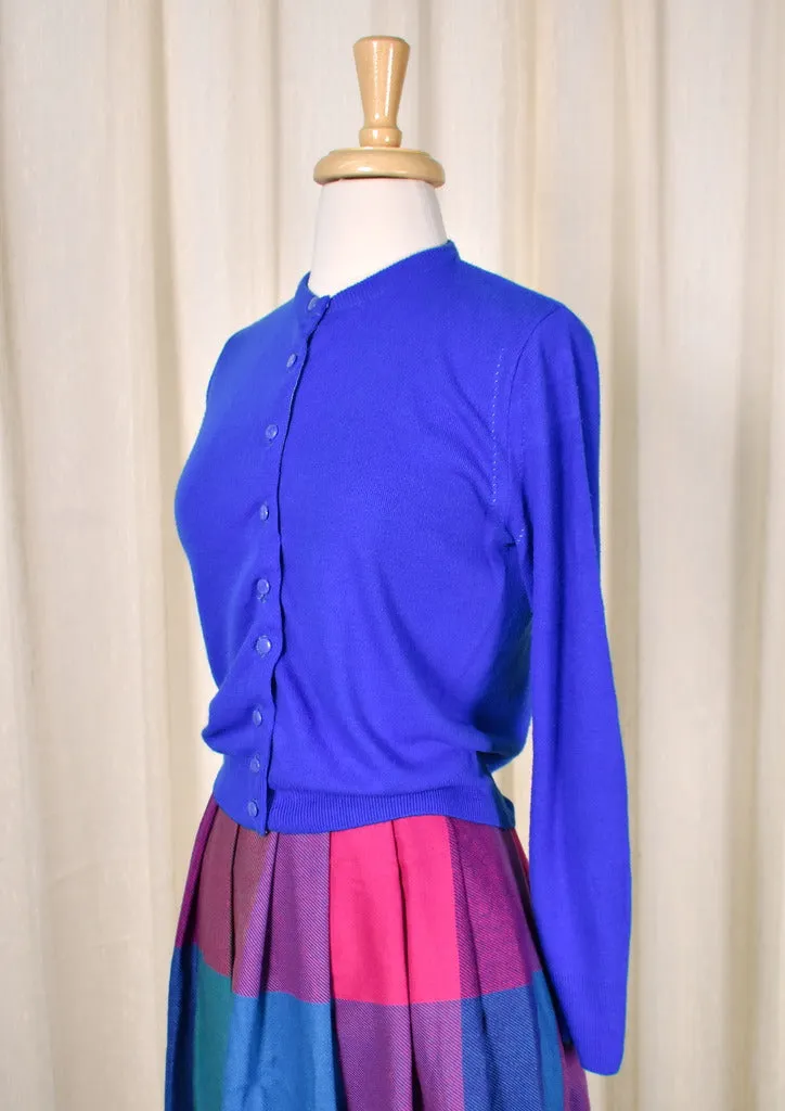 1950s Vintage Bright Blue Cardigan