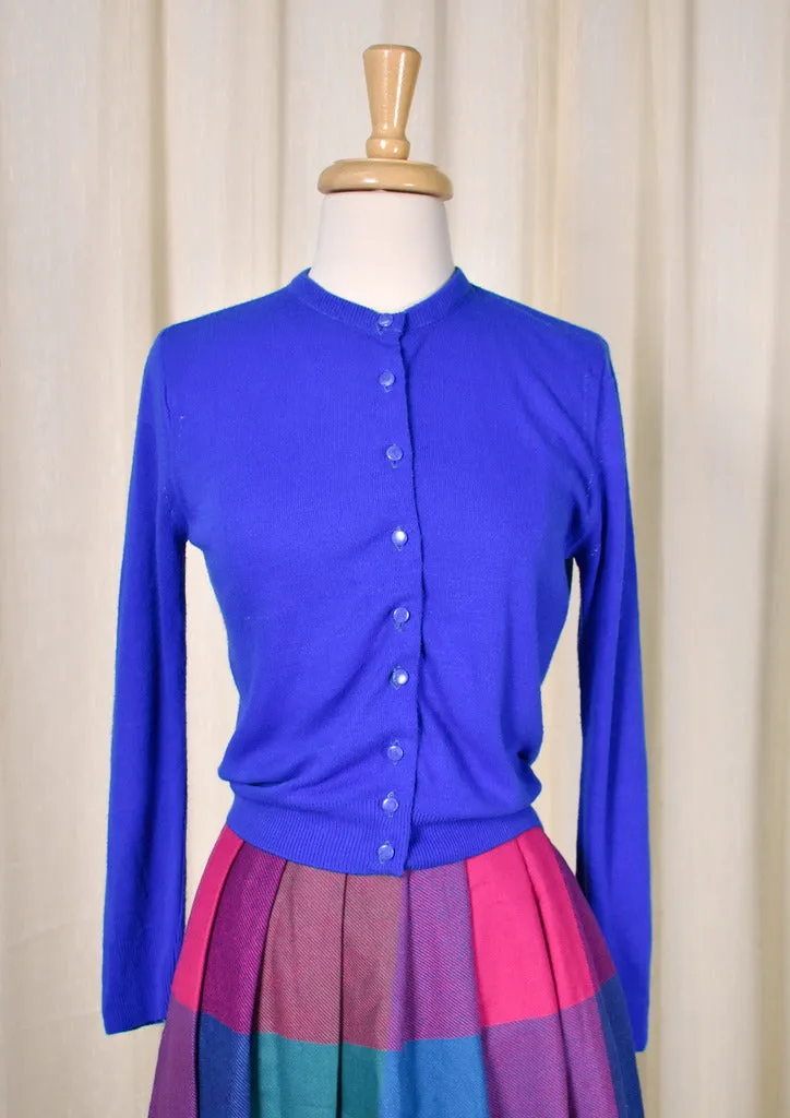 1950s Vintage Bright Blue Cardigan