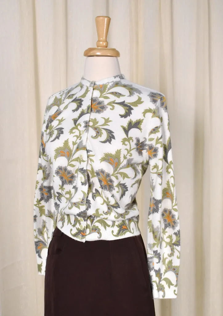1950s Vintage Floral Scroll Cardigan