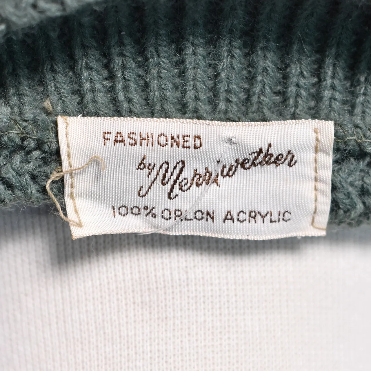 1950s Vintage Moss Green Boatneck Pullover Sweater