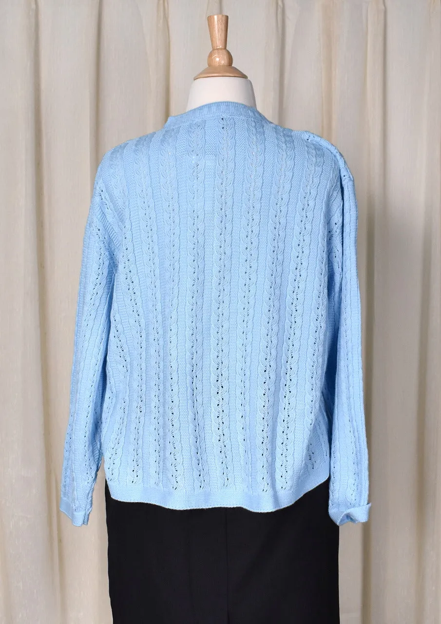 1960s Style Sky Blue Braided Cardigan by Anthony Richards