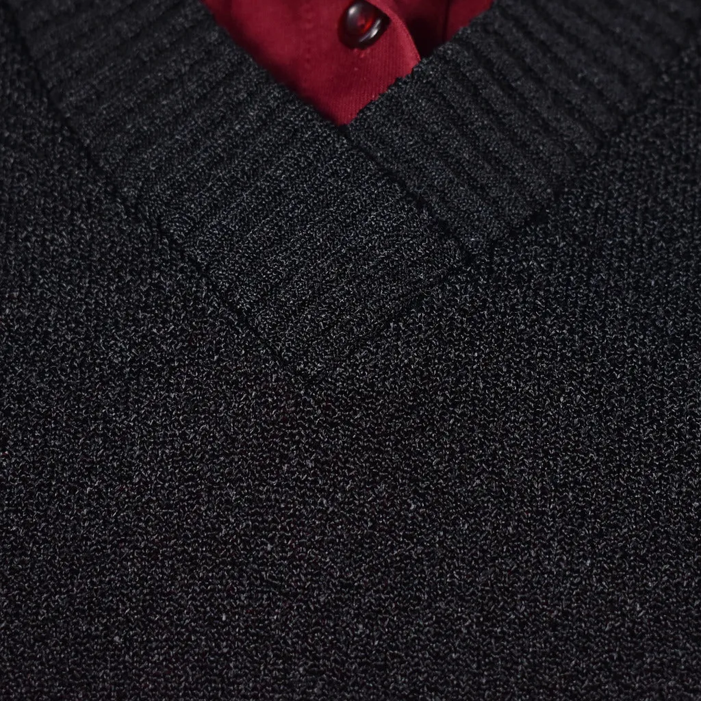 1960s Vintage Black Knit Sweater Vest