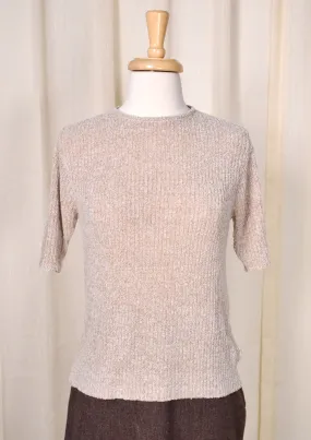 1960s Vintage Tan Keyhole Sweater