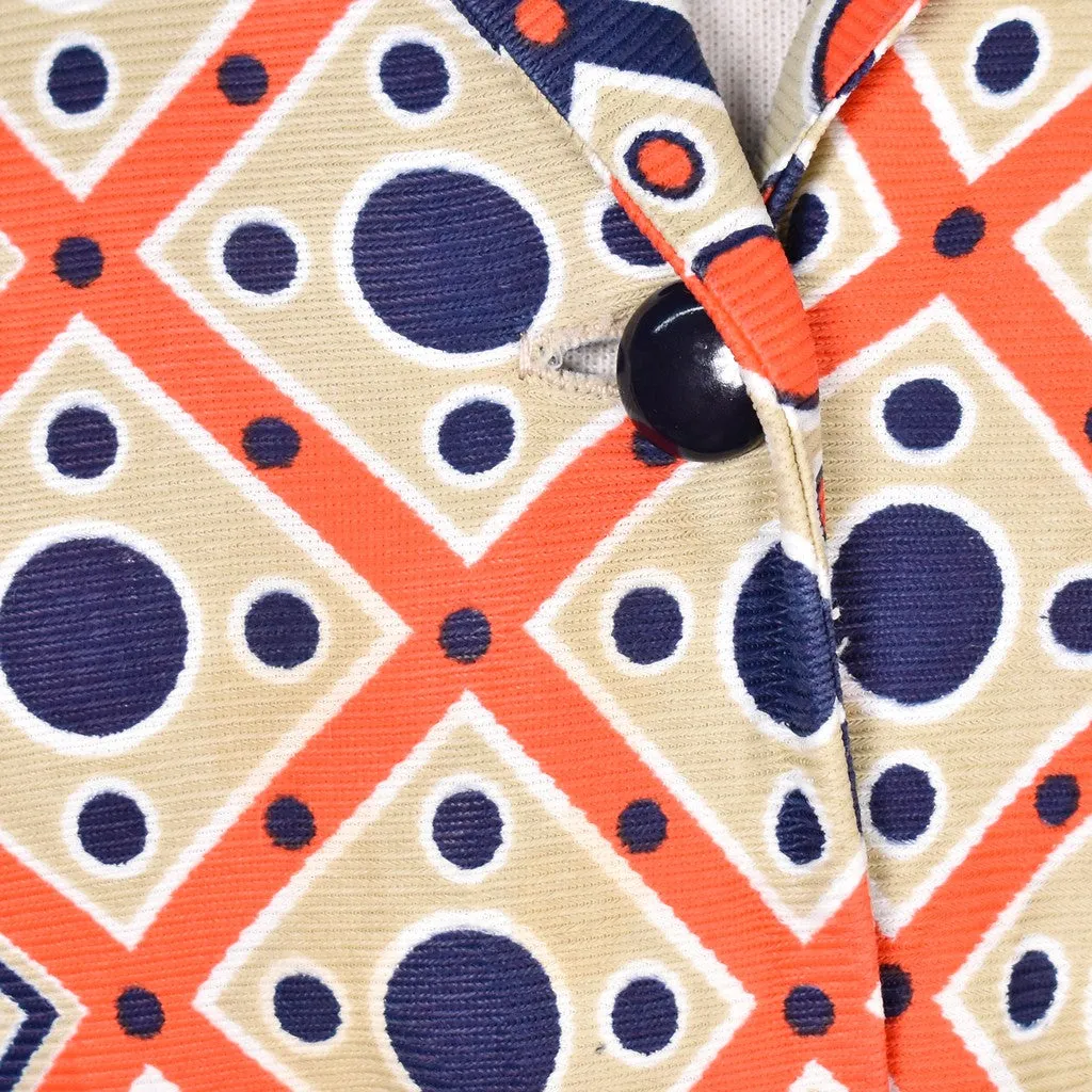 1960s Vintage Zig Zag & Dot Shirt Dress