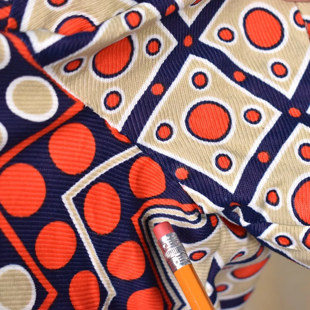 1960s Vintage Zig Zag & Dot Shirt Dress