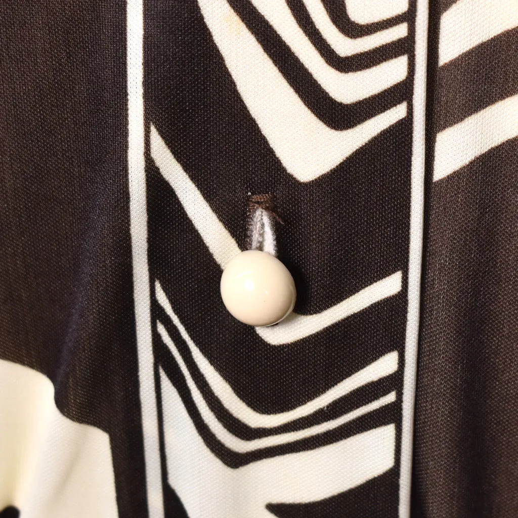 1970s Brown Swirl Shirt Dress