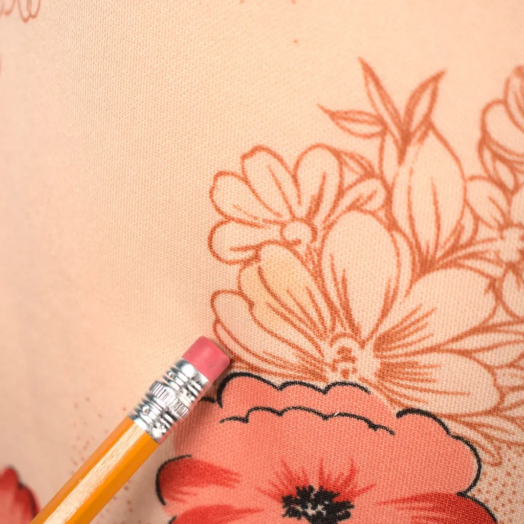 1970s Orange Floral Shirt Dress
