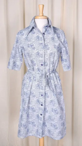 1970s Patchwork Vintage Shirt Dress