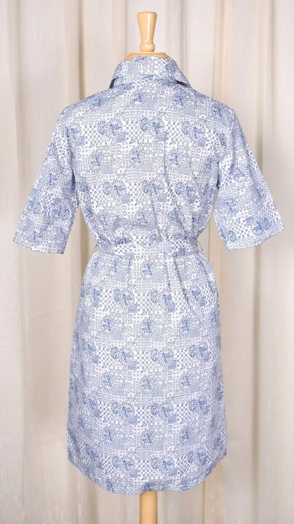 1970s Patchwork Vintage Shirt Dress