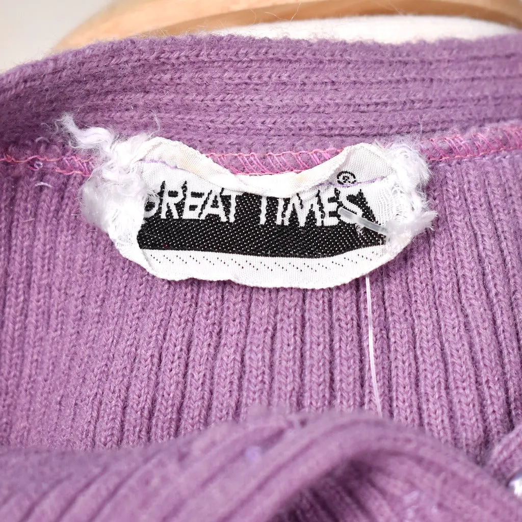 1970s Vintage Lavender Sweater Dress
