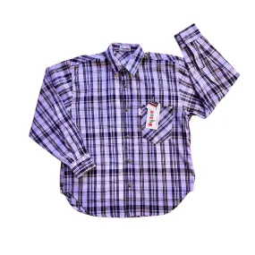 1980s  Purple Check Flannel Shirt / 8-10Y