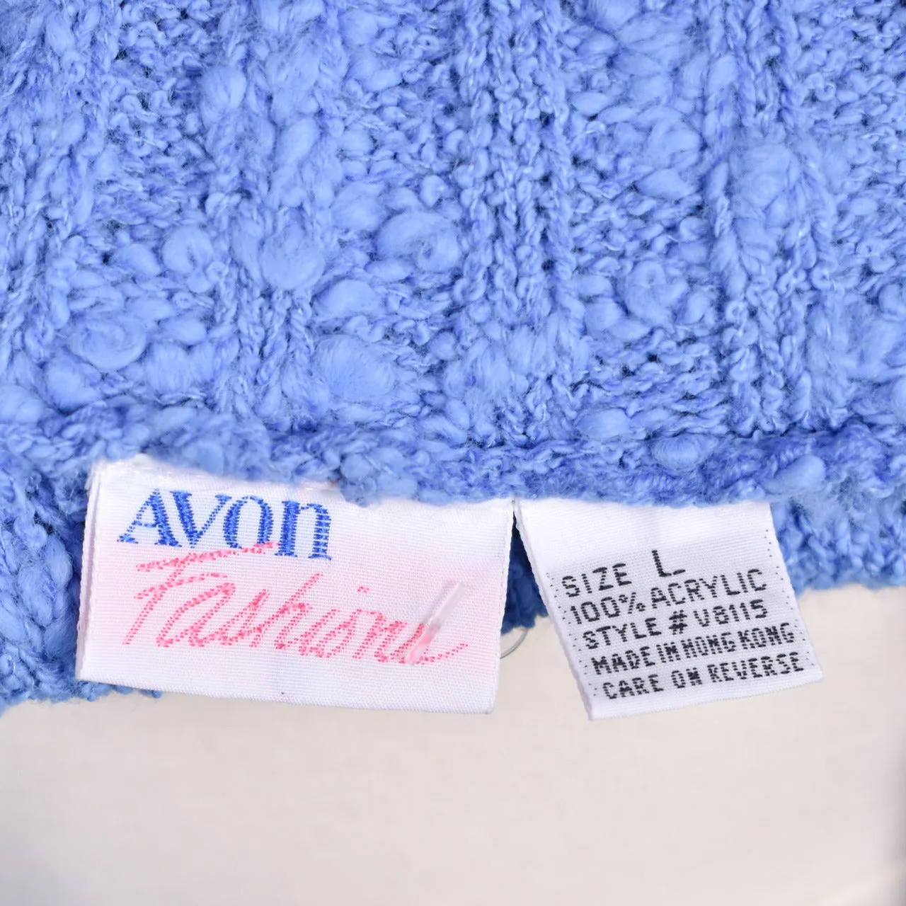 1980s Vintage Nubby Blue Tunic Sweater by Avon Fashions
