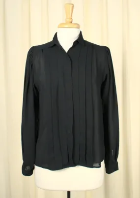 80s does 1940s Black Blouse