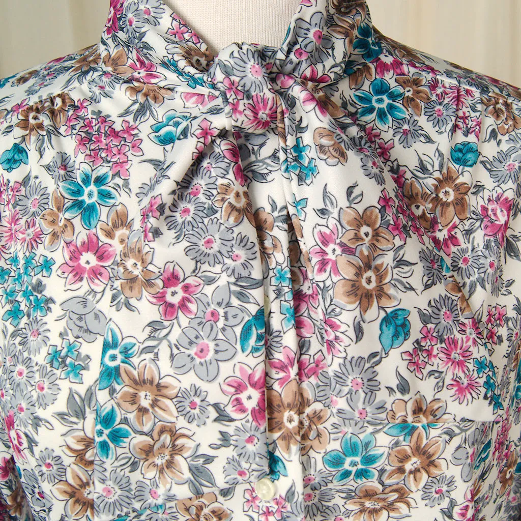 80s does 1940s Bouquet Blouse