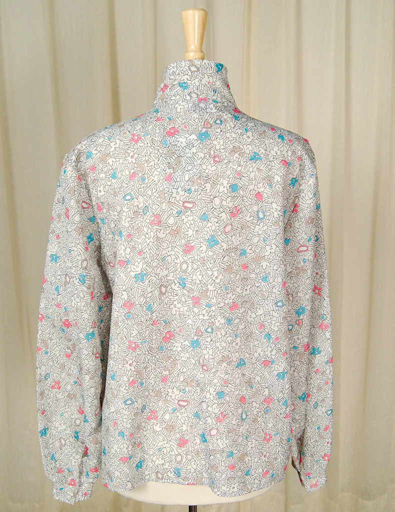 80s does 1940s Draw Bow Blouse