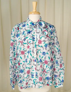 80s does 1940s Flora Bow Blouse