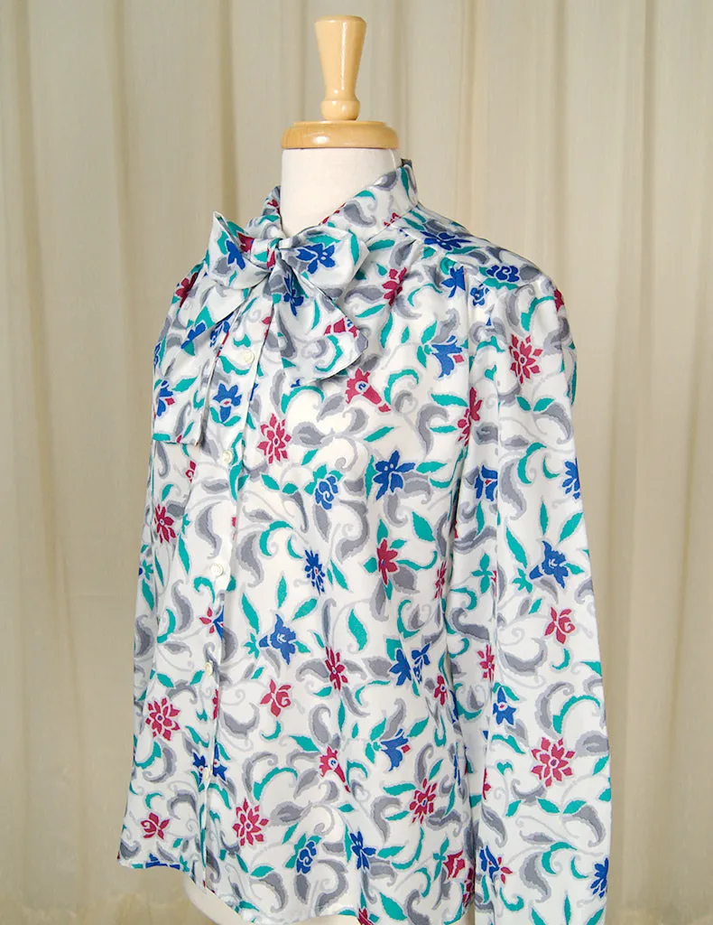 80s does 1940s Flora Bow Blouse
