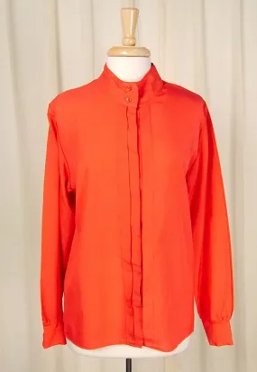 80s does 1940s Red Pleat Blouse