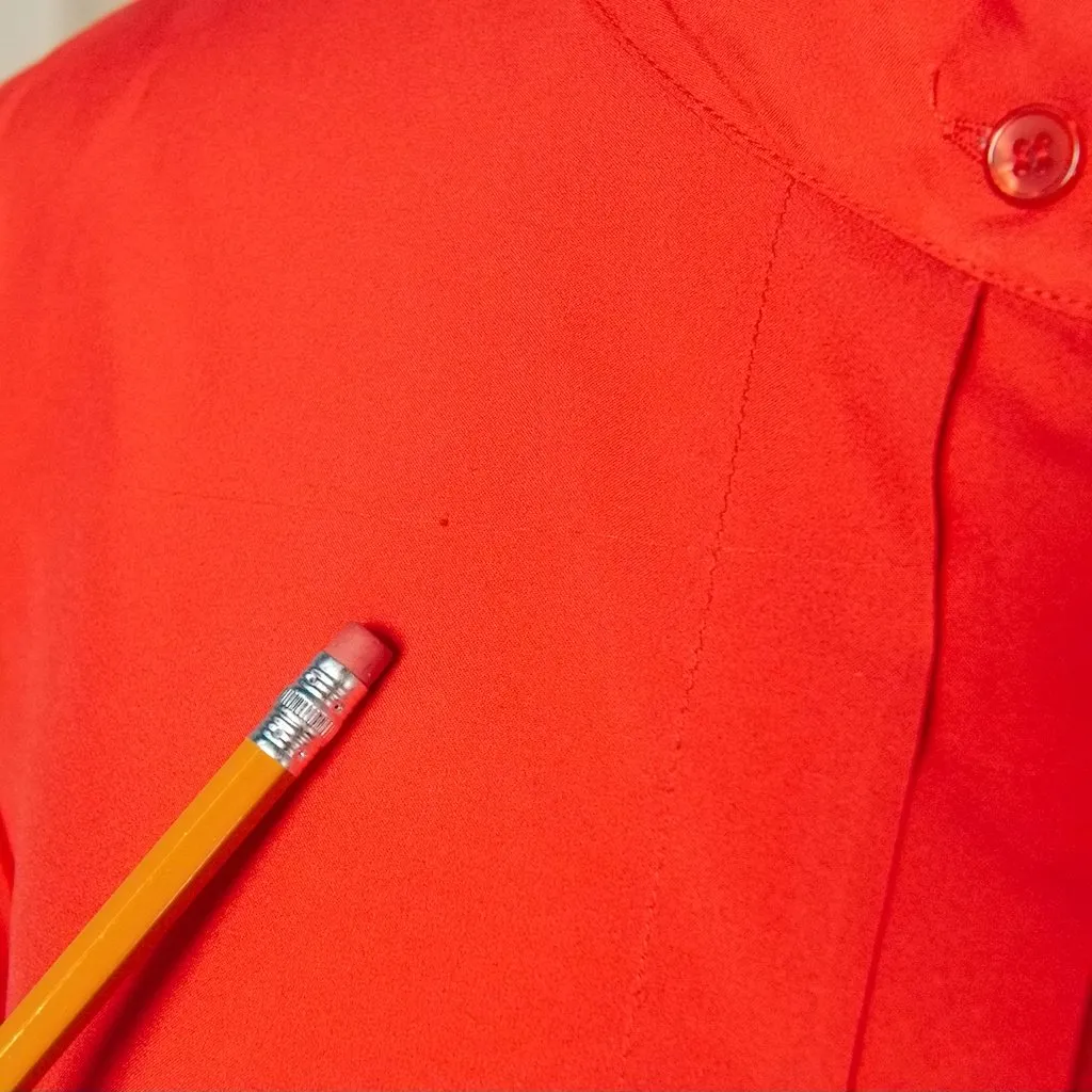 80s does 1940s Red Pleat Blouse