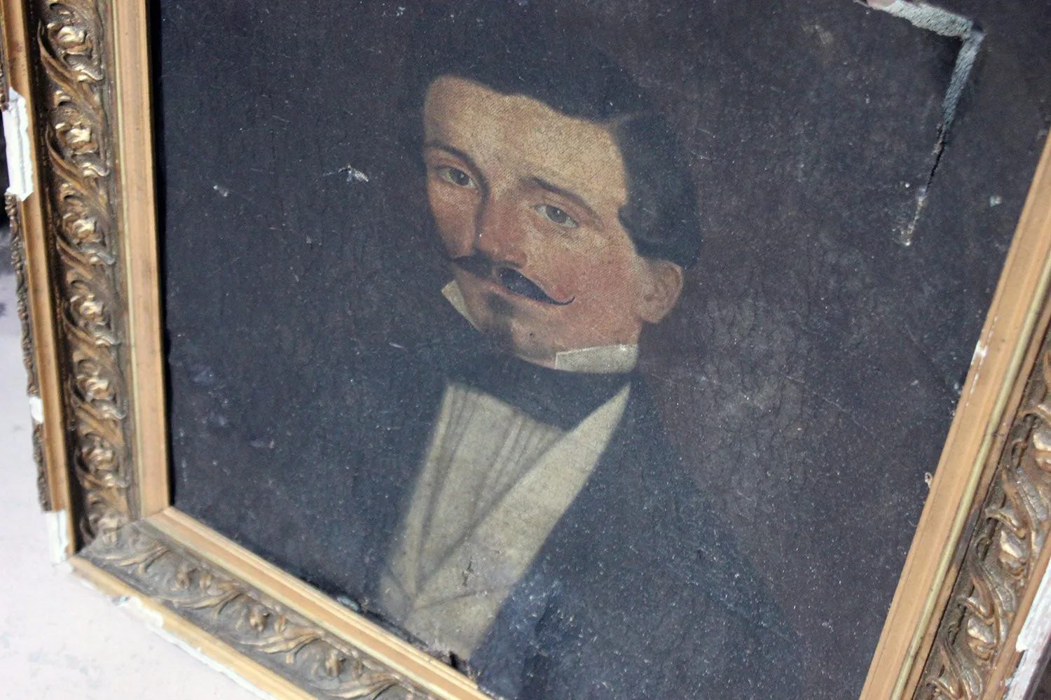 A 19thC French School Oil on Canvas Portrait of a Moustachioed Gentleman c.1870-80