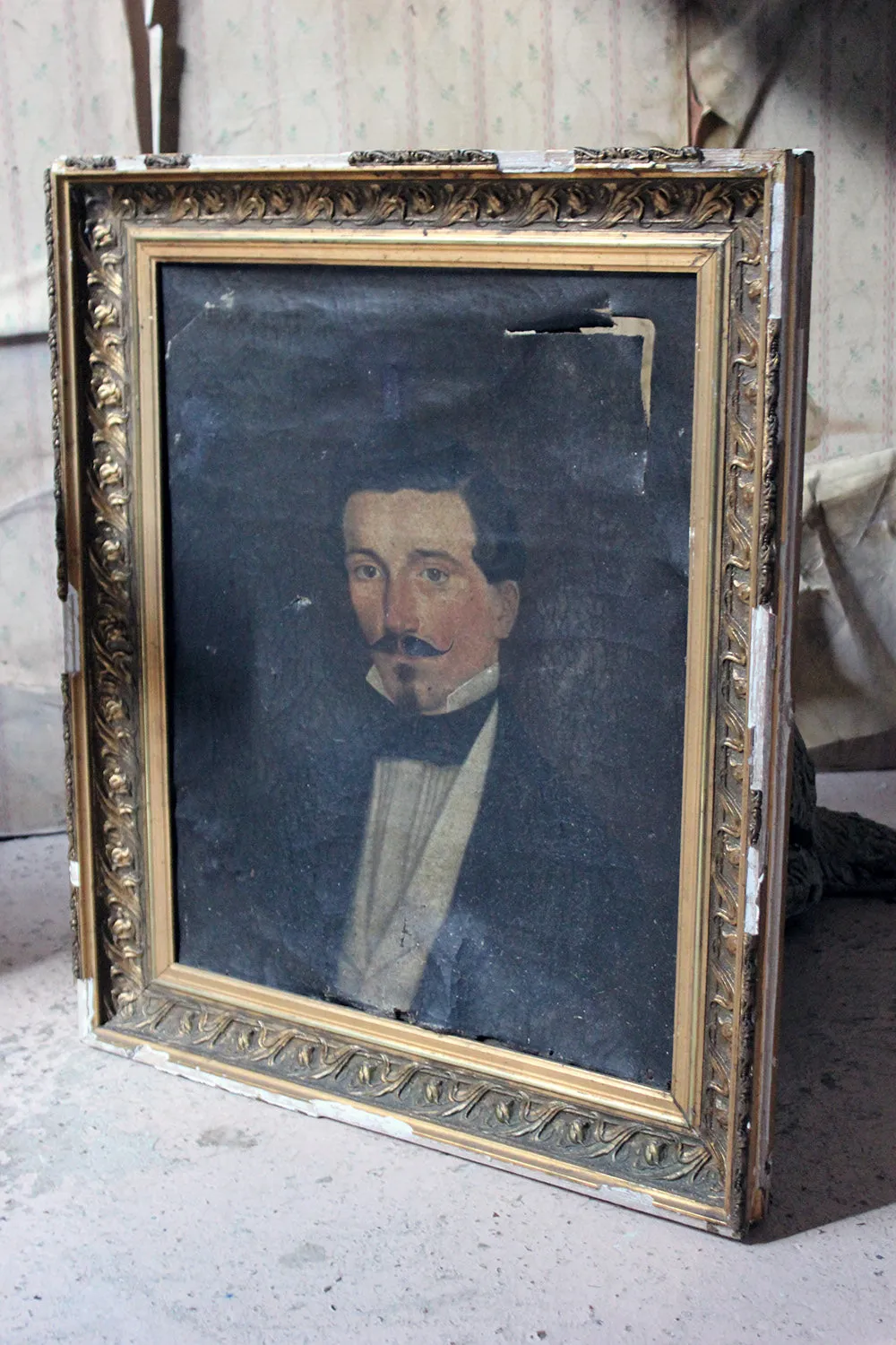 A 19thC French School Oil on Canvas Portrait of a Moustachioed Gentleman c.1870-80