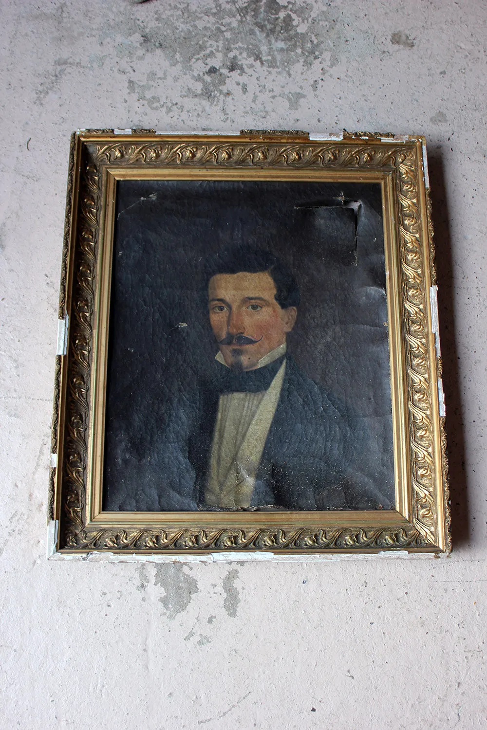 A 19thC French School Oil on Canvas Portrait of a Moustachioed Gentleman c.1870-80