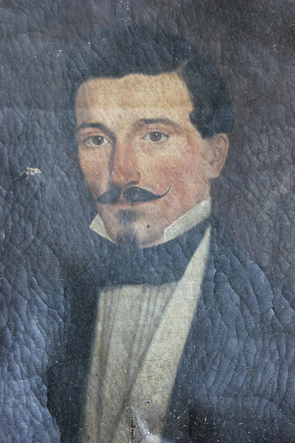 A 19thC French School Oil on Canvas Portrait of a Moustachioed Gentleman c.1870-80