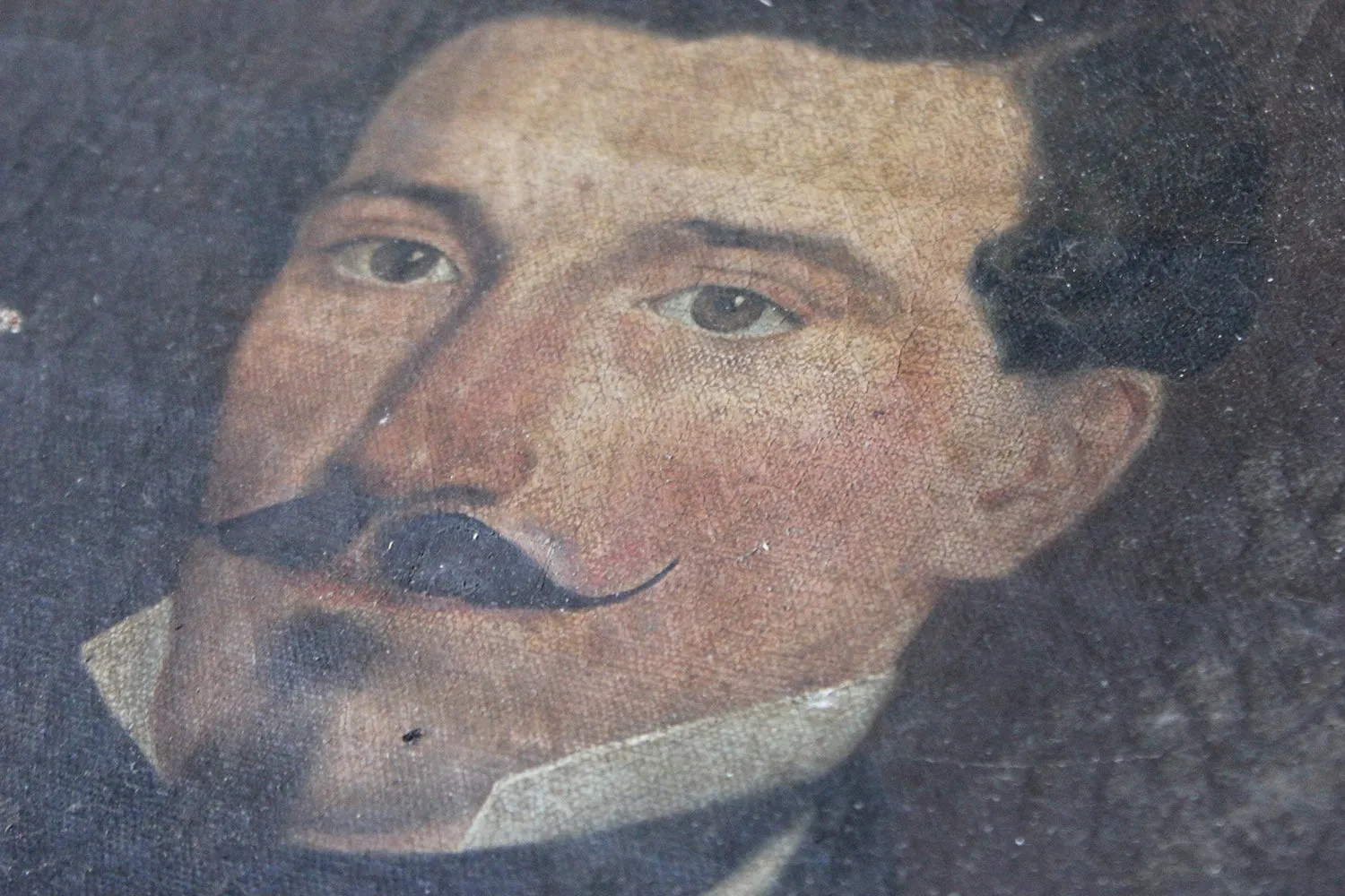 A 19thC French School Oil on Canvas Portrait of a Moustachioed Gentleman c.1870-80