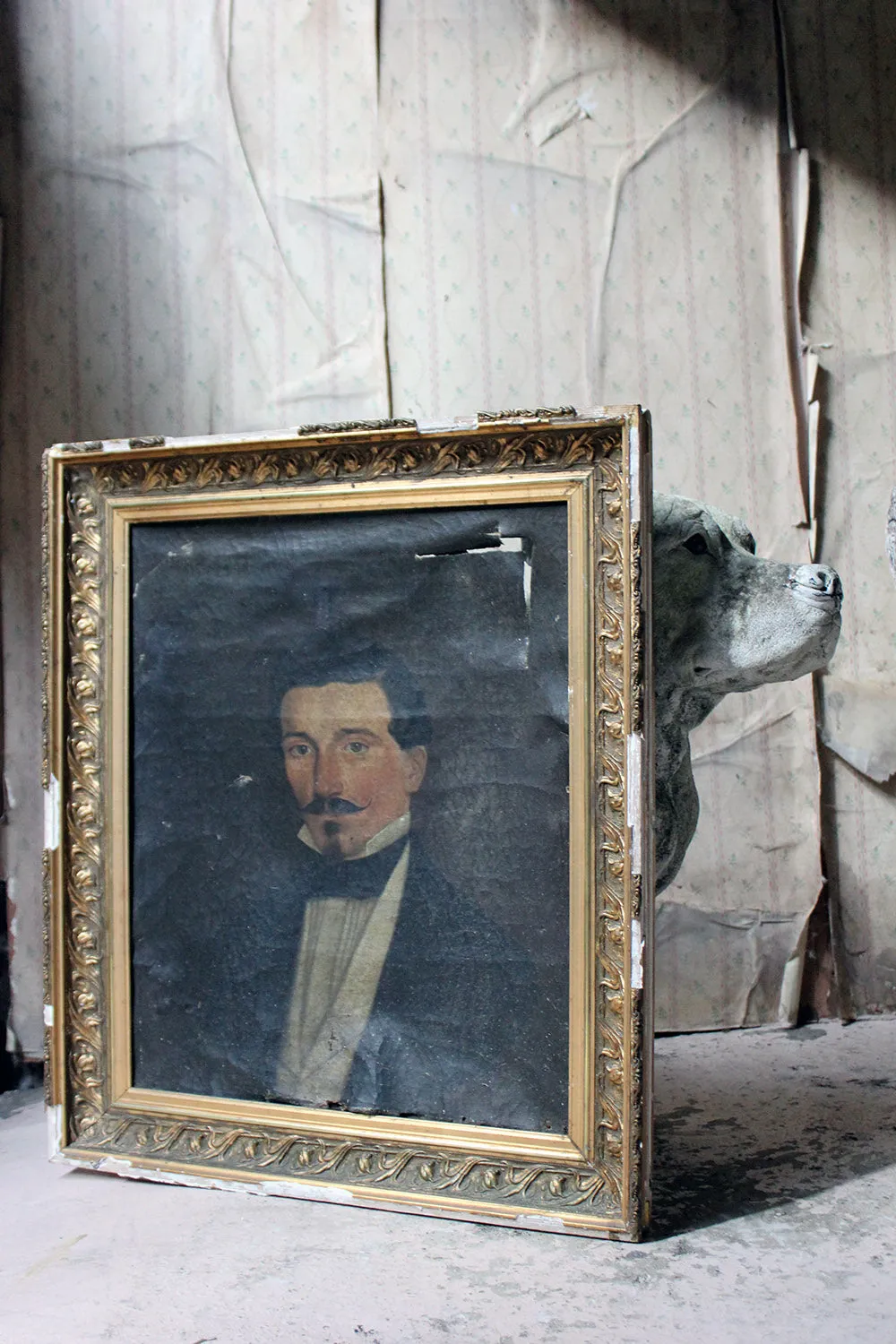 A 19thC French School Oil on Canvas Portrait of a Moustachioed Gentleman c.1870-80