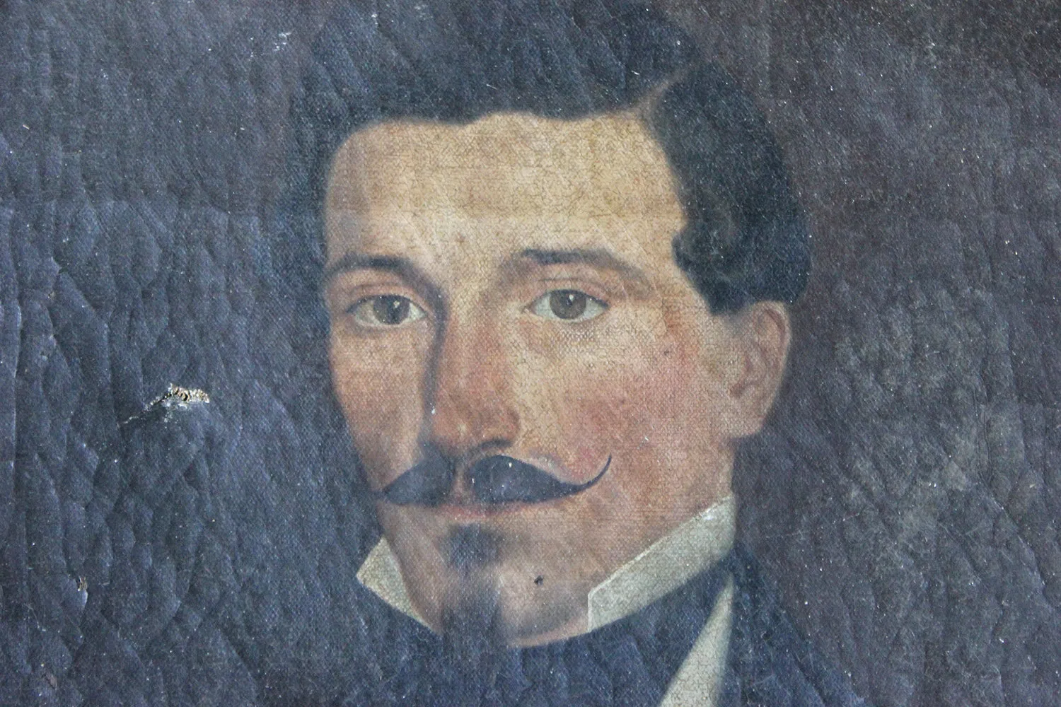 A 19thC French School Oil on Canvas Portrait of a Moustachioed Gentleman c.1870-80