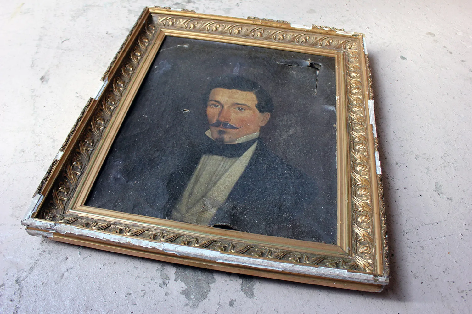 A 19thC French School Oil on Canvas Portrait of a Moustachioed Gentleman c.1870-80