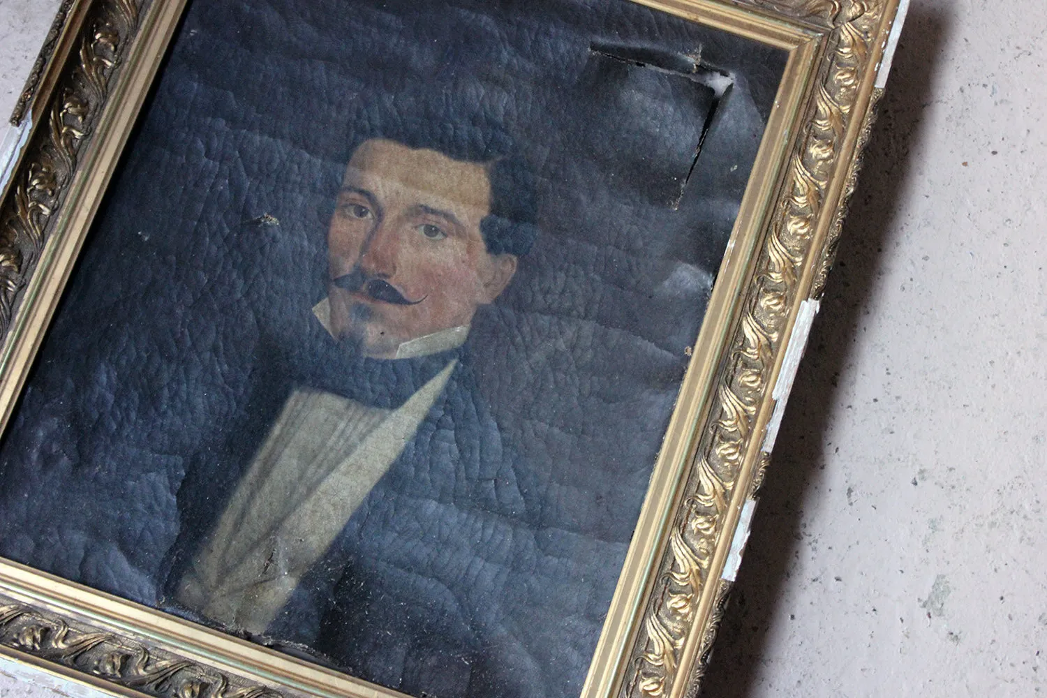 A 19thC French School Oil on Canvas Portrait of a Moustachioed Gentleman c.1870-80
