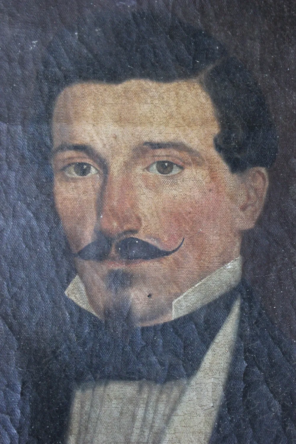 A 19thC French School Oil on Canvas Portrait of a Moustachioed Gentleman c.1870-80