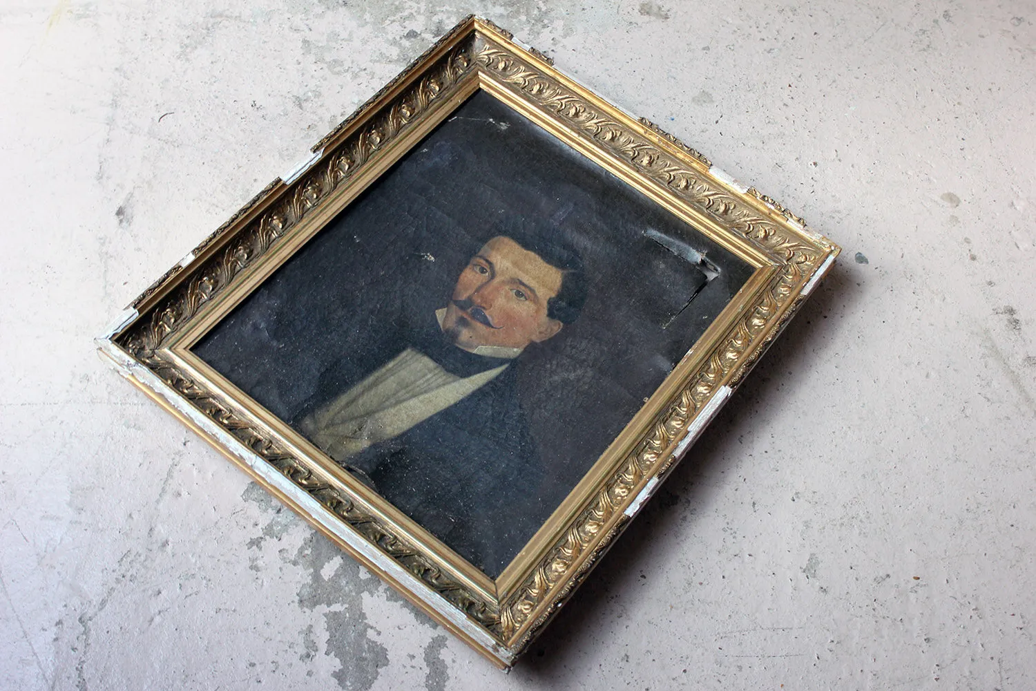 A 19thC French School Oil on Canvas Portrait of a Moustachioed Gentleman c.1870-80
