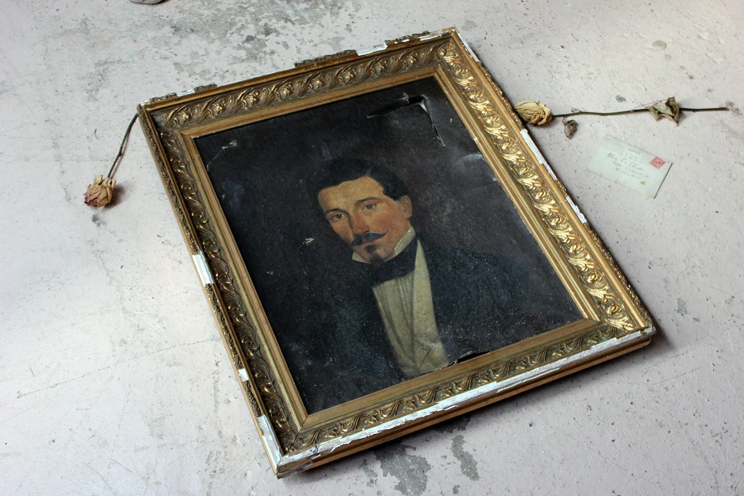 A 19thC French School Oil on Canvas Portrait of a Moustachioed Gentleman c.1870-80