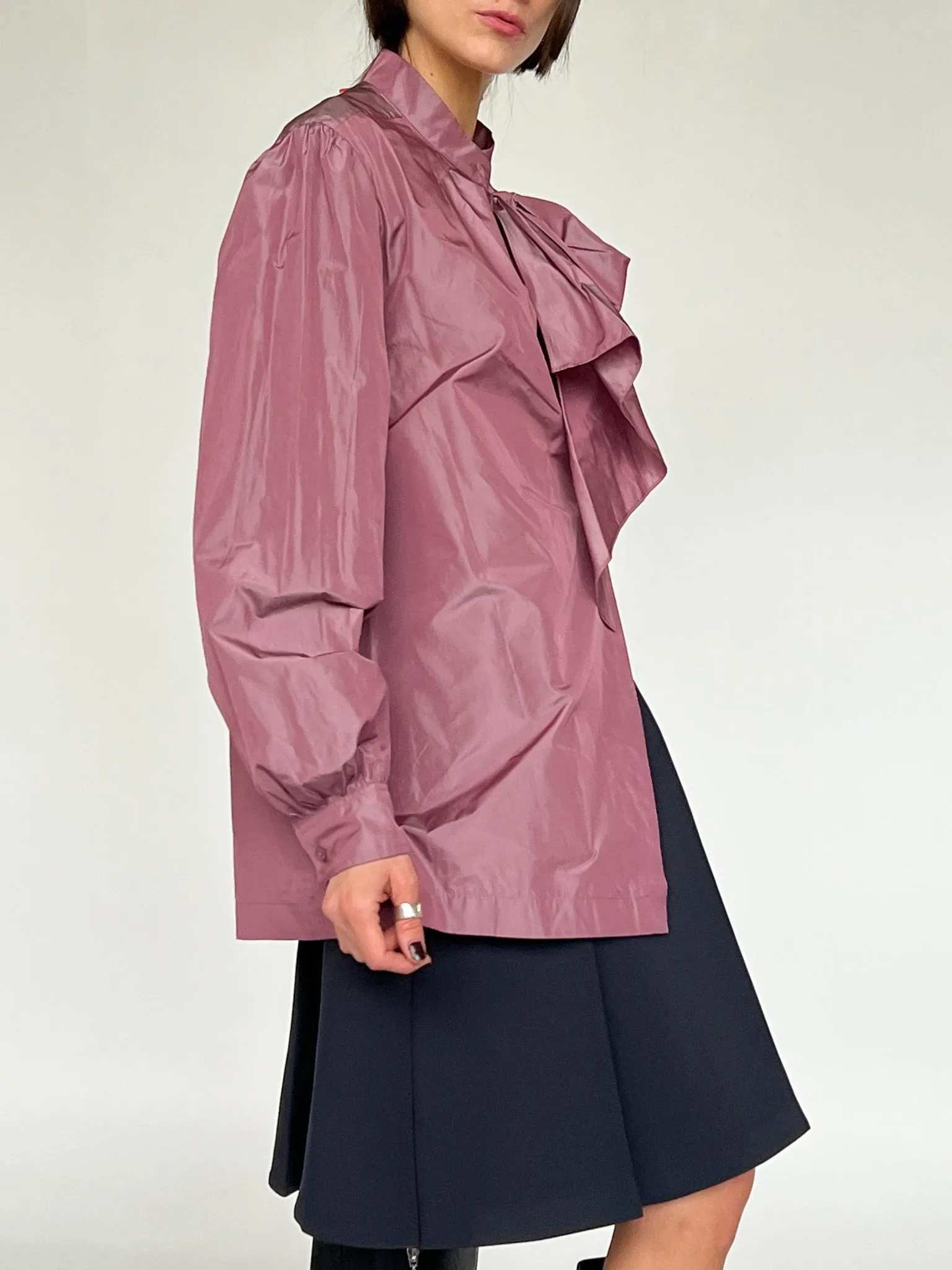 Alberta Ferretti Lilac Bow Blouse