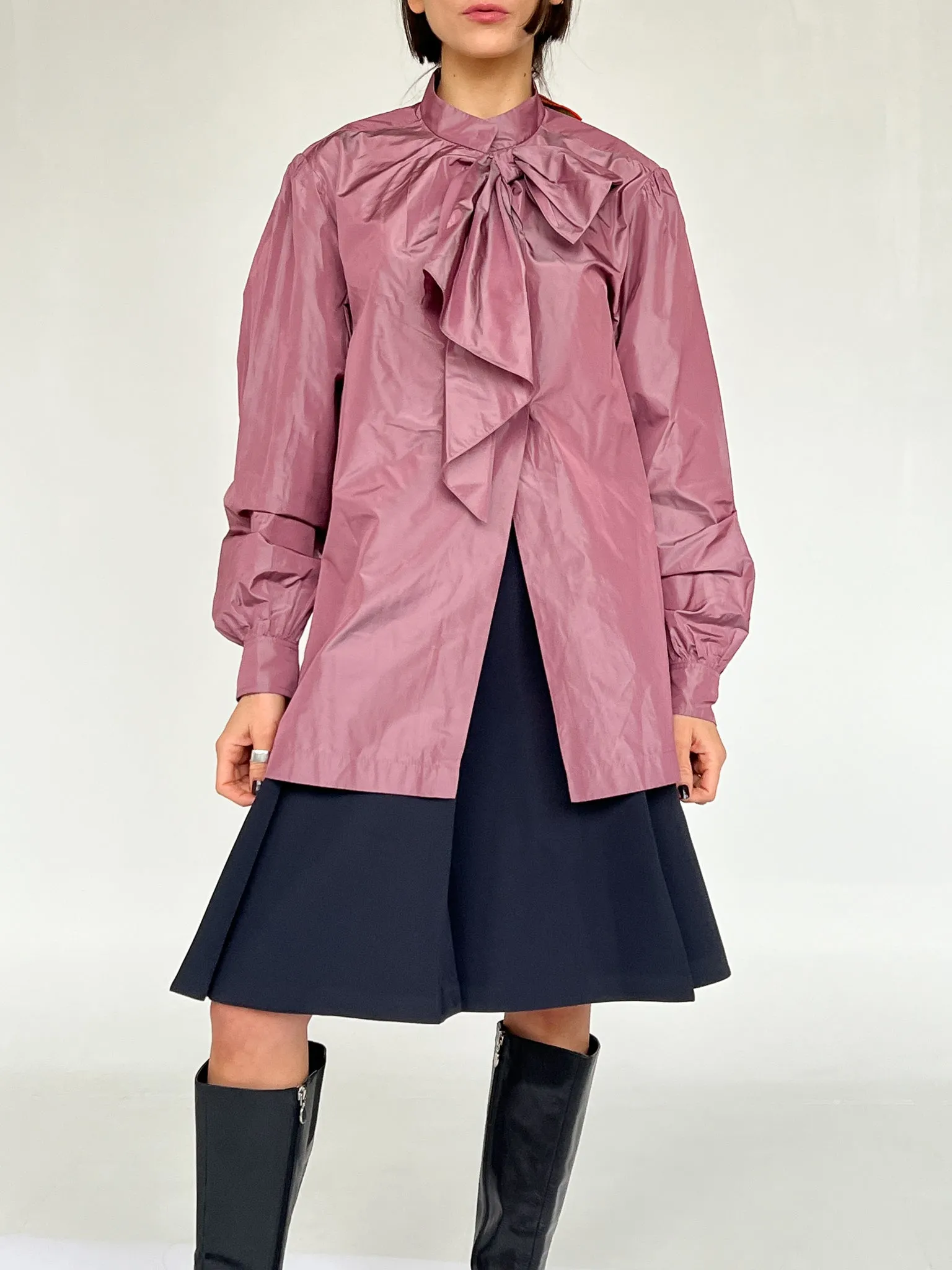 Alberta Ferretti Lilac Bow Blouse