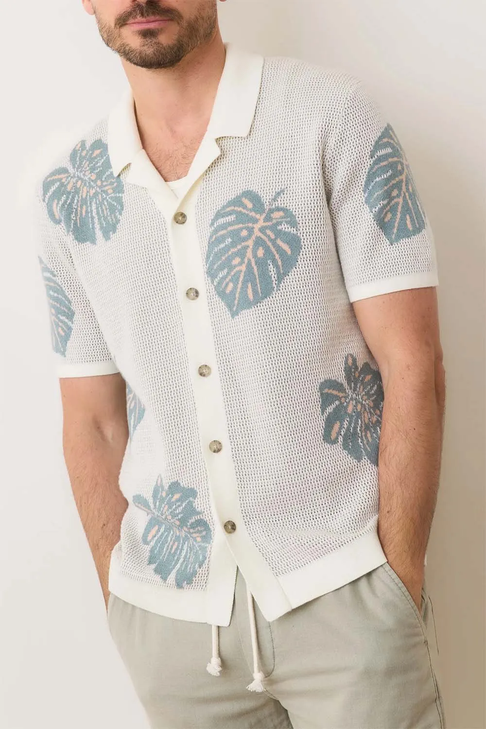ASHER SWEATER RESORT SHIRT Topaz