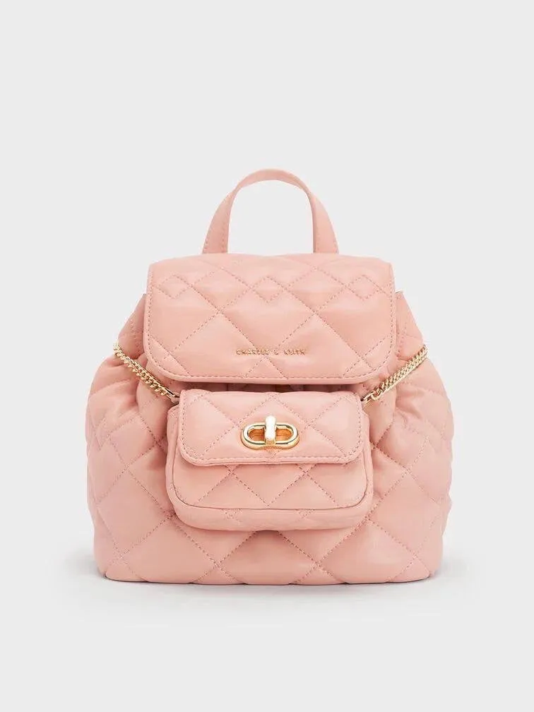 Aubrielle Denim Quilted Backpack