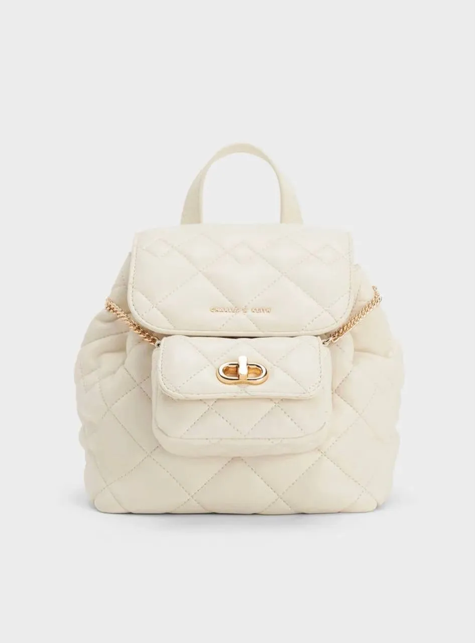 Aubrielle Denim Quilted Backpack