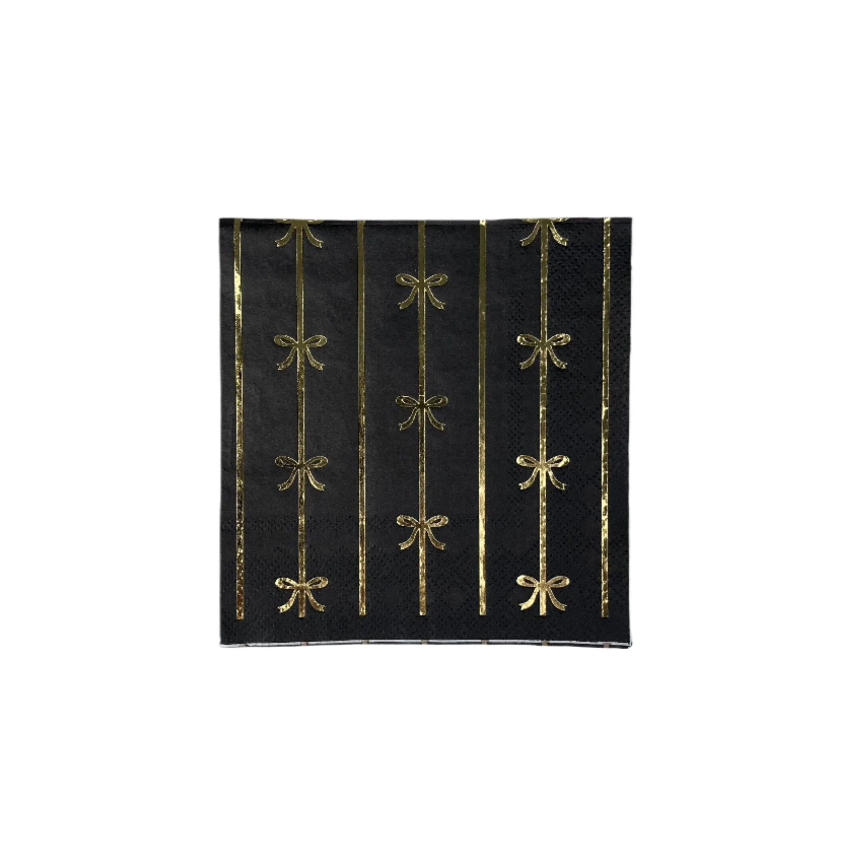 Bonjour Fête - BLACK & GOLD SIGNATURE BOW SMALL NAPKINS