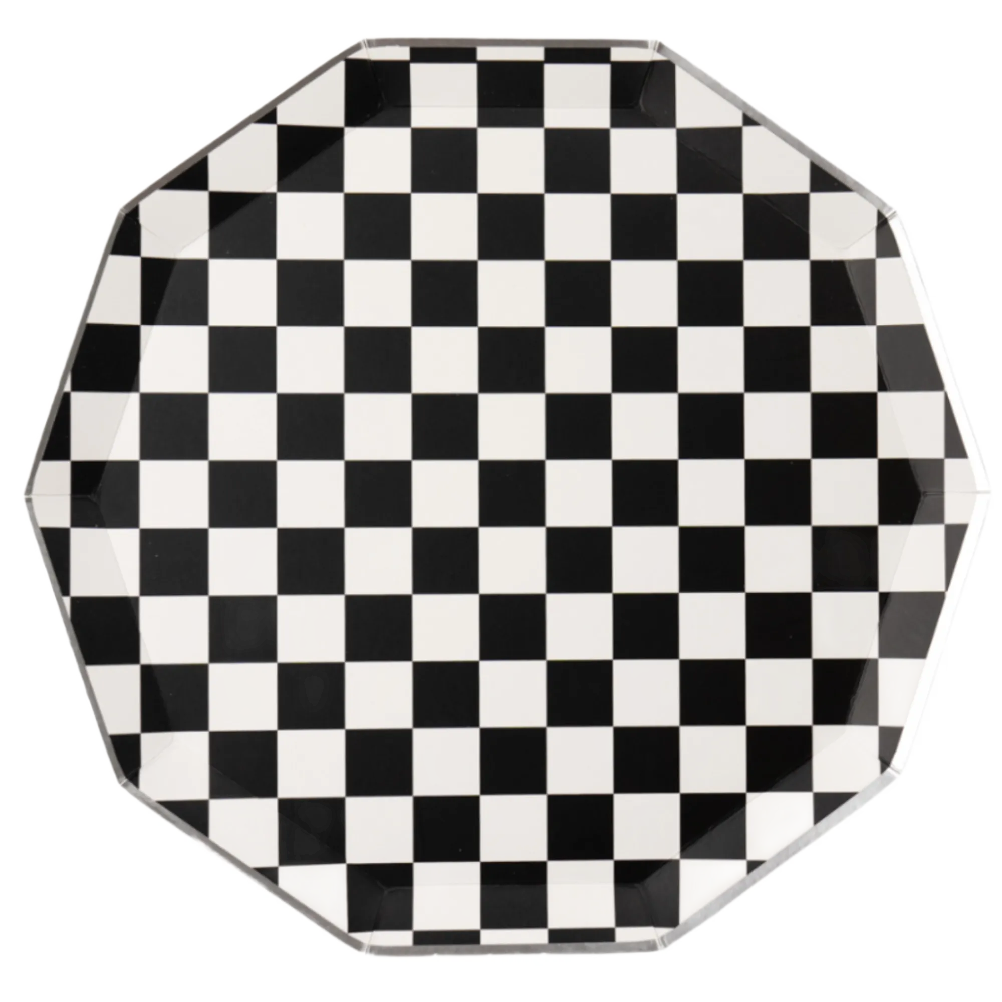 Bonjour Fête - BLACK AND WHITE SIGNATURE CHECKER DINNER PLATES