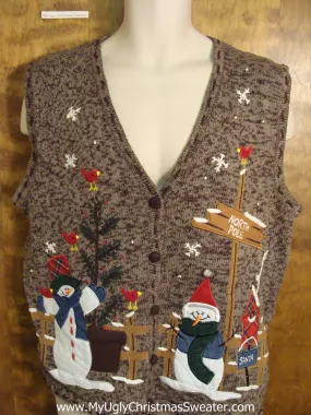 Brown Tacky Ugly Christmas Jumper Vest