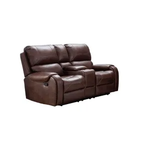 Caesar Brown Reclining Loveseat with Center Console