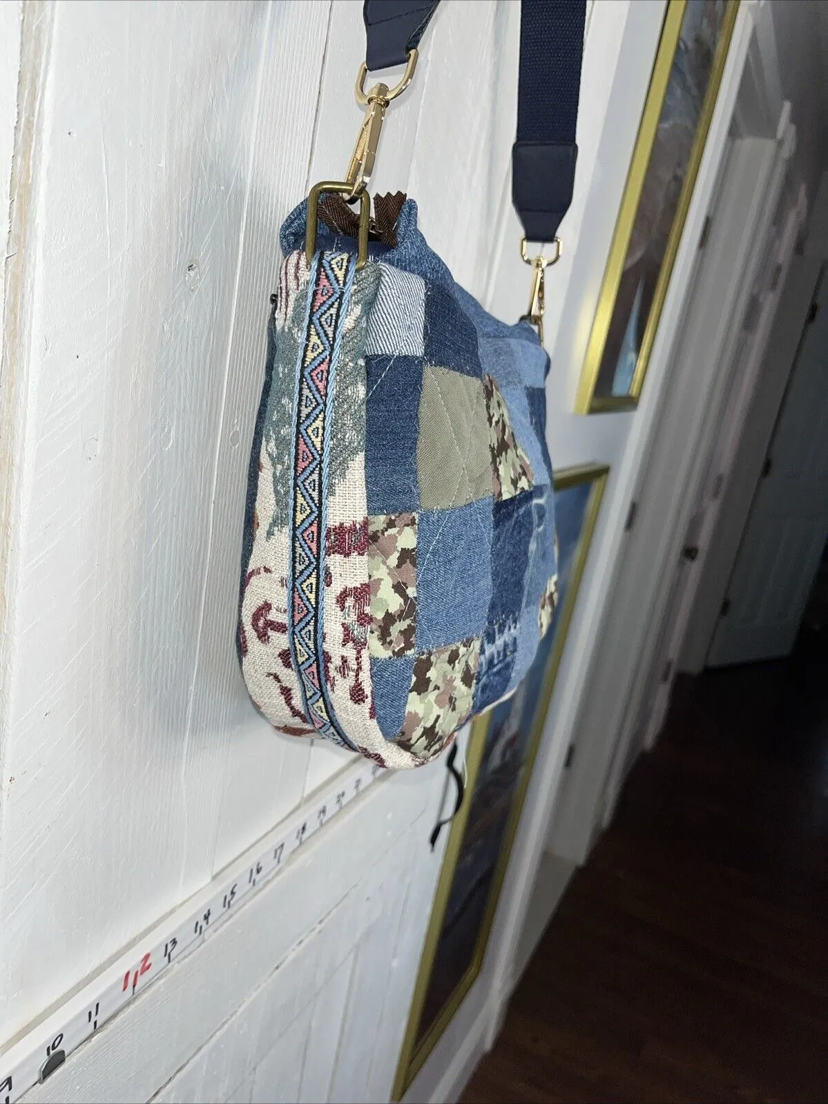 Carla Handmade Upcycled Denim Quilted Bag Eid Jean Pockets (C802-21)
