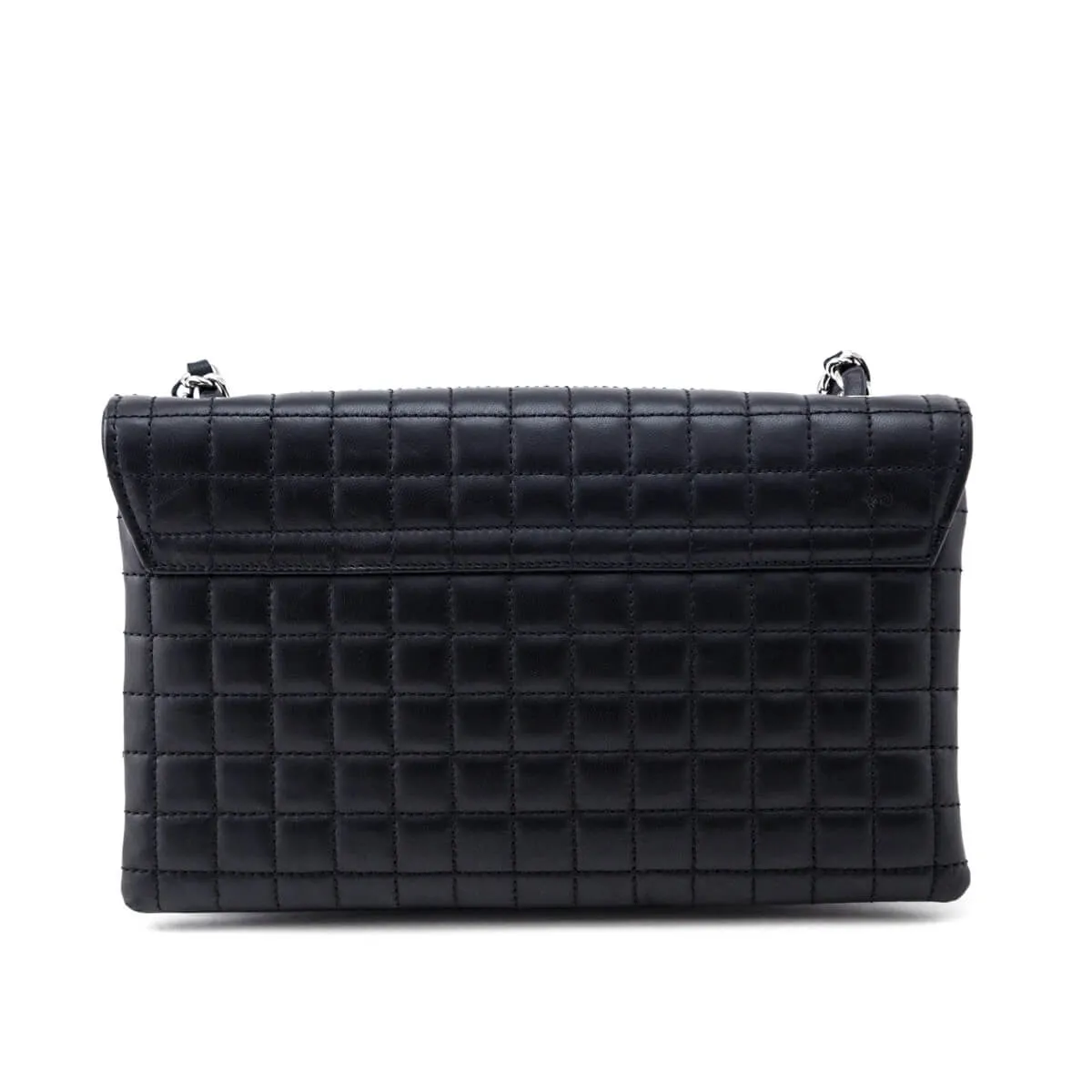 Chanel Black Quilted Lambskin Chocolate Bar Camellia No. 5 Pochette
