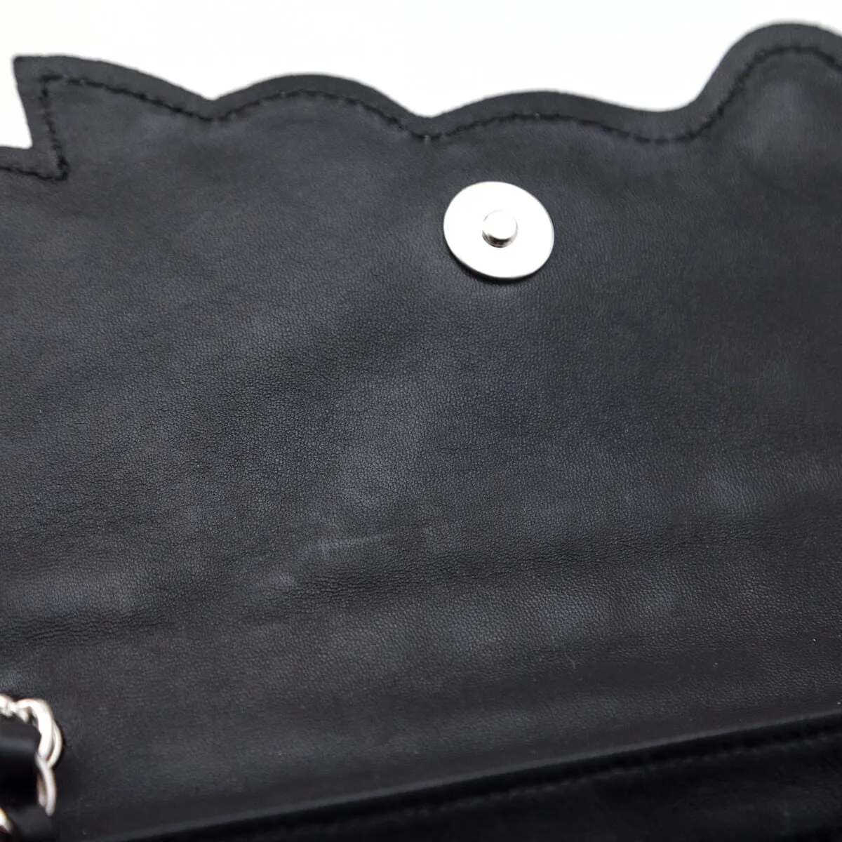 Chanel Black Quilted Lambskin Chocolate Bar Camellia No. 5 Pochette